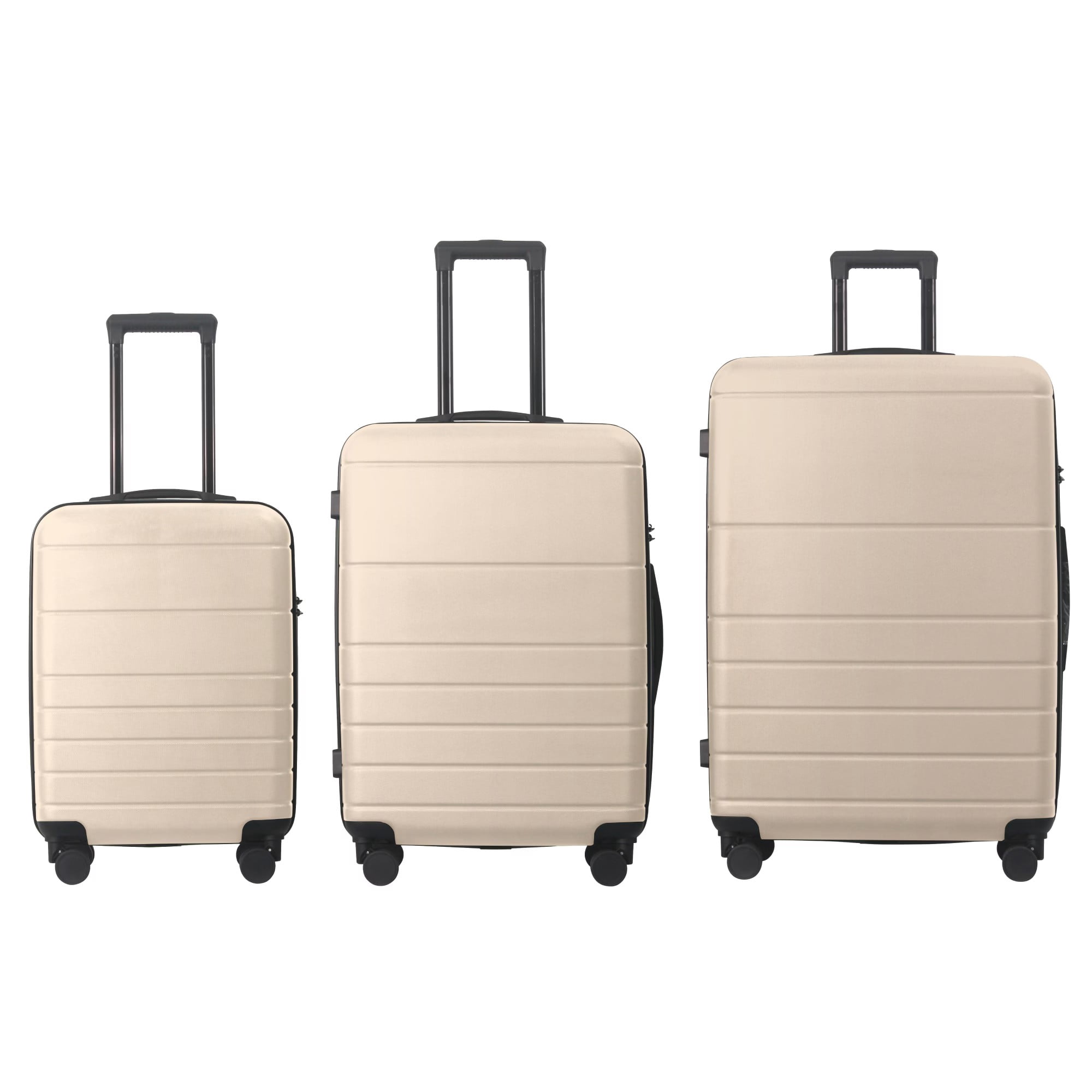Avobird 3-Piece 20''24''28'' Hardshell Luggage Sets for Business, Trip, Lightweight Suitcase with Rolling Wheels TSA Lock & Moulded Corner, Beige