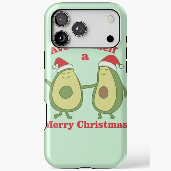 Avoc-a-self a Merry Christmas Avocado Santa Hat iPhone Case 11 to 17 Pro Max