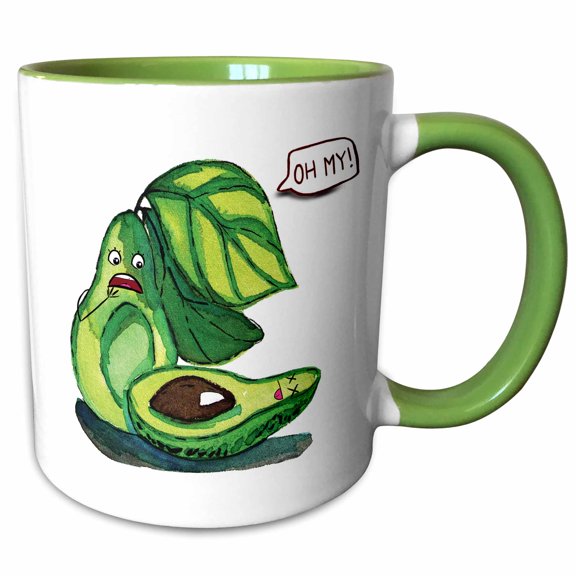 3drose, Avocado, 11oz Two-tone Green Mug