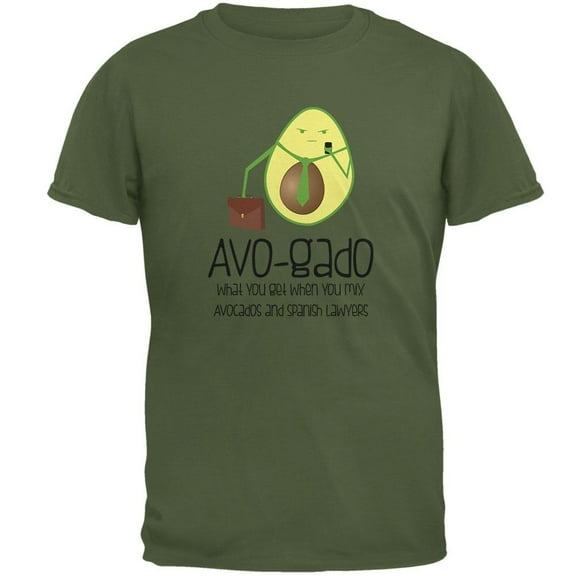 Avocado Abogado Lawyer Funny Spanish Pun Mens T Shirt Military Green 2XL