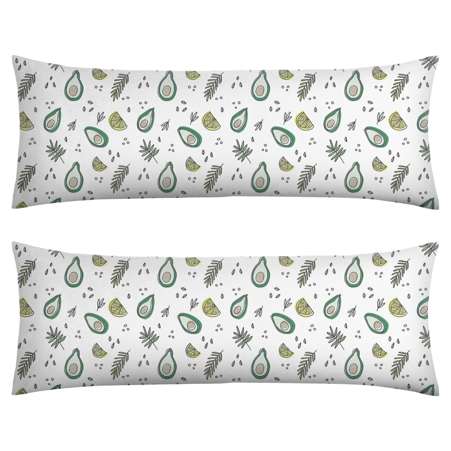 Avocado Art Body Pillow Cover 20x54 - Stylish Green Fruit Pattern Long Pillow Case with Zipper, Full Body Pillow Protector, Stretchy Durable & Machine Washable for Home & Office