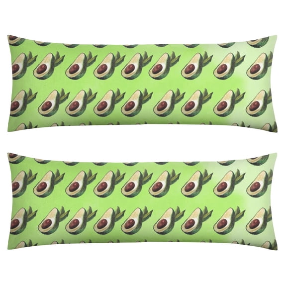 Avocado Art Body Pillow Cover 20x54 - Stylish Green Fruit Pattern Long Pillow Case with Zipper, Full Body Pillow Protector, Stretchy Durable & Machine Washable for Home & Office