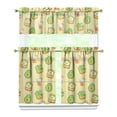 thumbnail image 1 of Avocado Art Kitchen Curtains Set, Fruit Print Tier and Valance with Green Kawaii Pattern, Cute Healthy Window Drapes for Kitchen, Office or Dining Room, 1 of 6