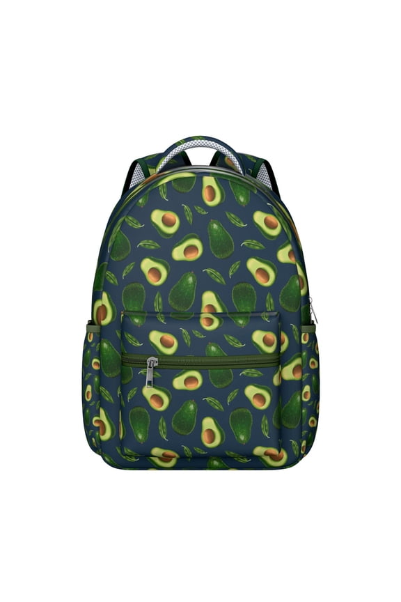 Avocado Art Students Backpack Healthy Green Avocado Fruit School Bag with Avocado Lover Design, Durable and Comfortable