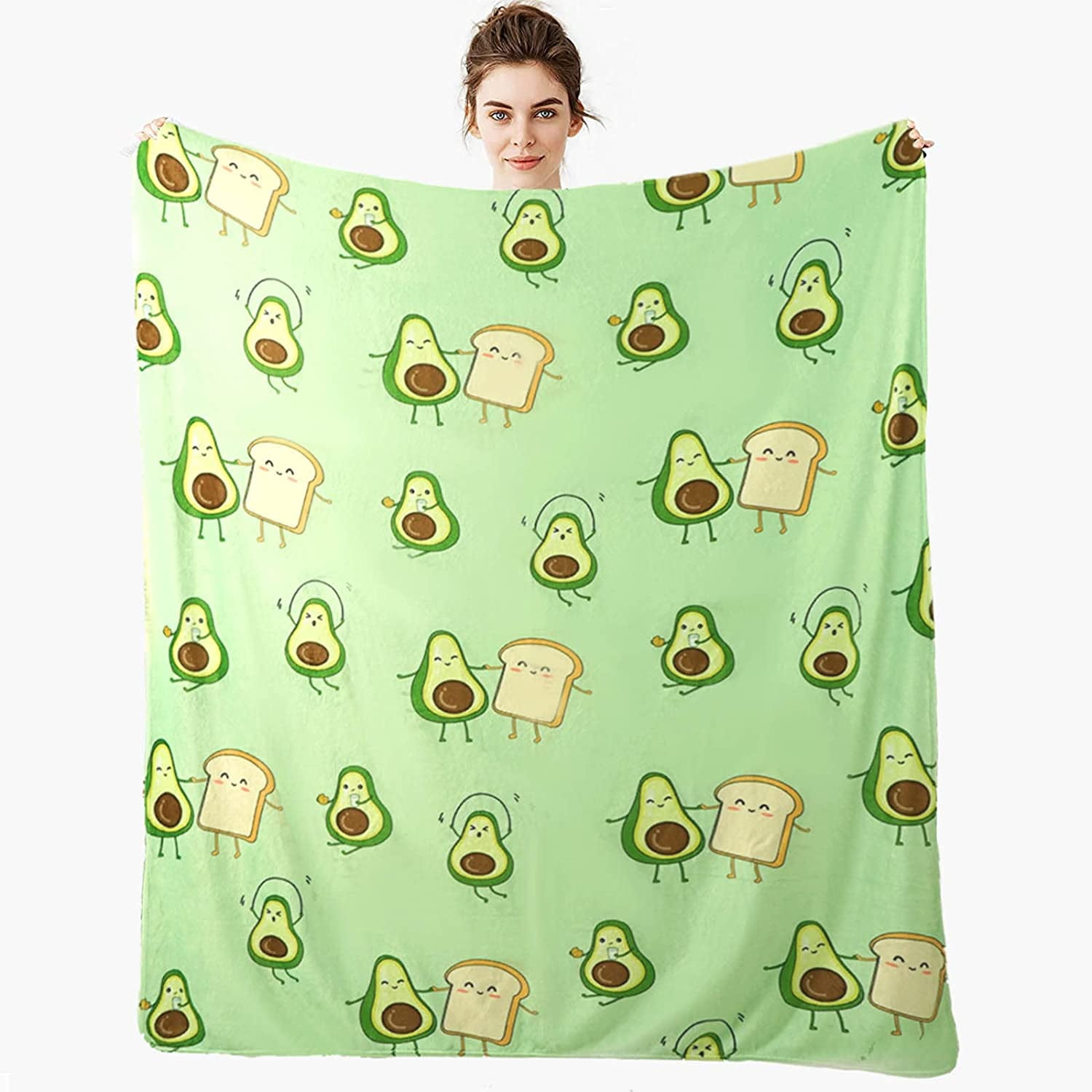 Avocado Blanket Cute Cartoon Avocado Toast Throw Blanket Avocado in Fitness Throws Avocado Stuff Gifts for Women Walmart