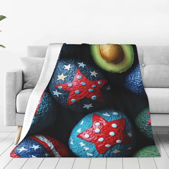 Avocado Blanket, Festive Holiday Flannel Throw, Soft Cozy Blanket for Bed Couch & Travel, 50x40