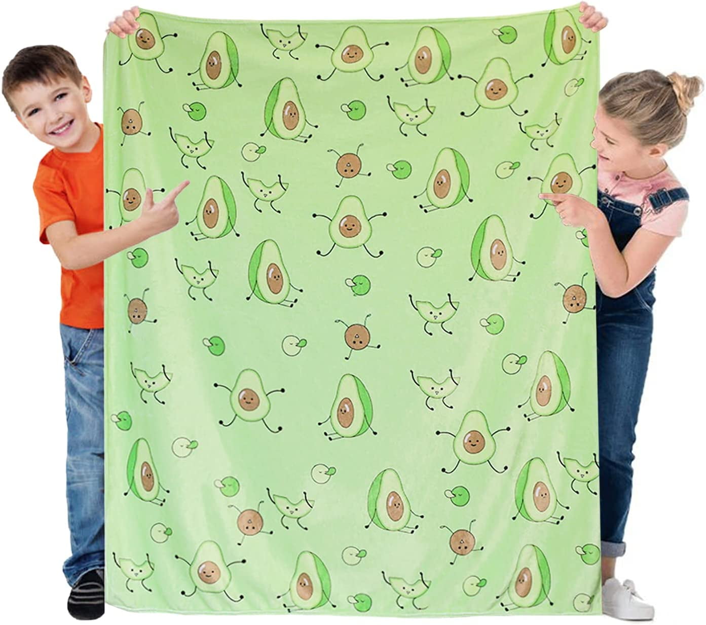 Avocado Blanket for Girls Soft Cozy Flannel Blanket for Use in Bed Chair Couch Avocado Themed