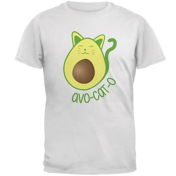 Avocado Cat Avocato Mens T Shirt White MD