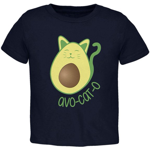 Avocado Cat Avocato Toddler T Shirt Navy 4T