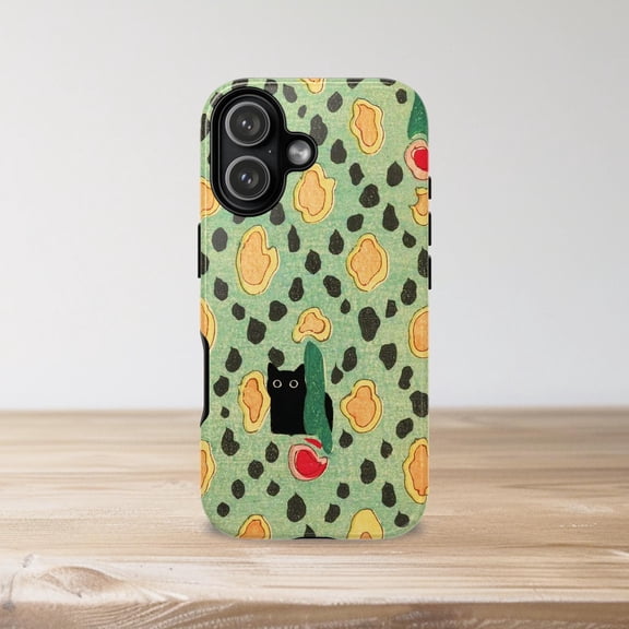 Avocado Cat Tough Case for Apple iPhone, Dual-Layer Polycarbonate TPU Protective Phone Cover