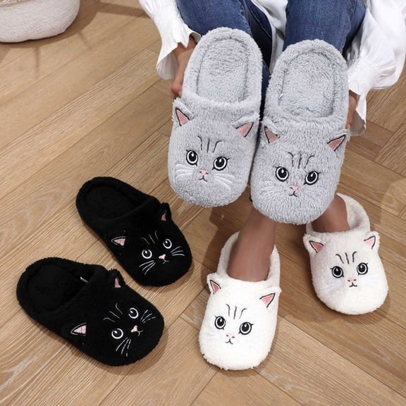 Avocado Cozy Slippers For Women Indoor And Outdoor Fuzzy House Shoes With Memory Foam Anti-Skid Sole Gifts For Women Mom Ladies Black 45