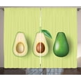 thumbnail image 1 of Ambesonne Avocado Curtains 2 Panel Set, Realistic Half Avocado, 108" x 108", Green Pale Green Brown, 1 of 3