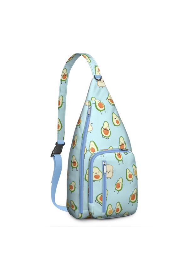 Avocado Design Backpack&nbsp;- Tropical Fruit Pattern, Fashion Forward Shoulder Sling Pack