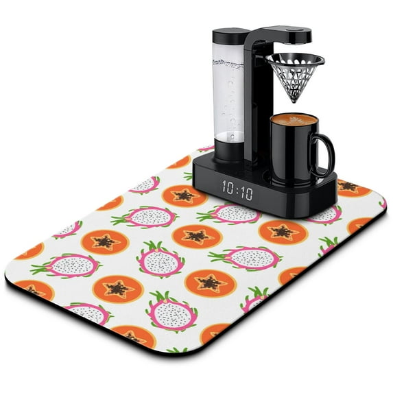 Avocado Design Dish Drying Mat, Cute Green Fresh Fruit Lover Absorbent Kitchen Mat