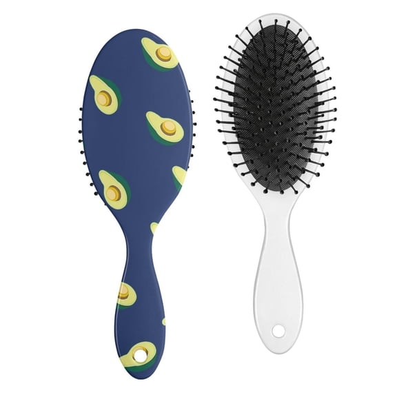 Avocado Design Hair Brush - Scalp Massage Brush for Long Hair, Pain-Free Detangling, Cute Fruit Print