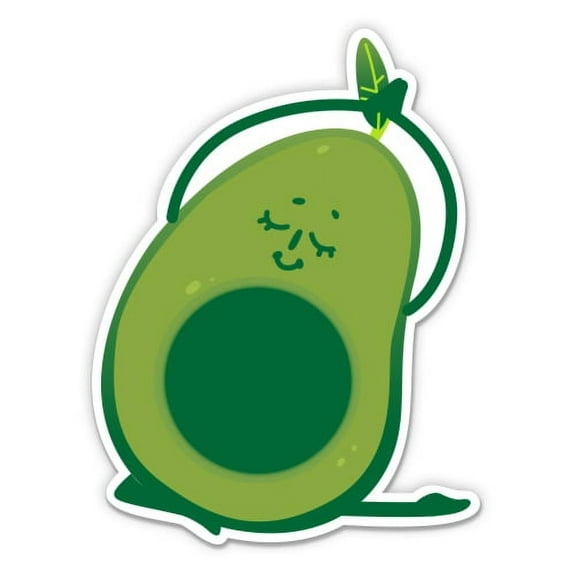 Avocado Doing Yoga - 5" Vinyl Sticker - For Car Laptop I-Pad - Waterproof Decal