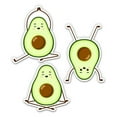 thumbnail image 1 of Avocado Doing Yoga Set - 5" Each Vinyl Stickers - For Car Laptop I-Pad - Waterproof Decals, 1 of 1