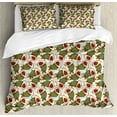 thumbnail image 1 of Avocado Duvet Cover Set King Size, Tropical Fruits Mexican Guacamole Ingredient on Colorful Random Dots Background, Decorative 3 Piece Bedding Set with 2 Pillow Shams, Multicolor, by Ambesonne, 1 of 3