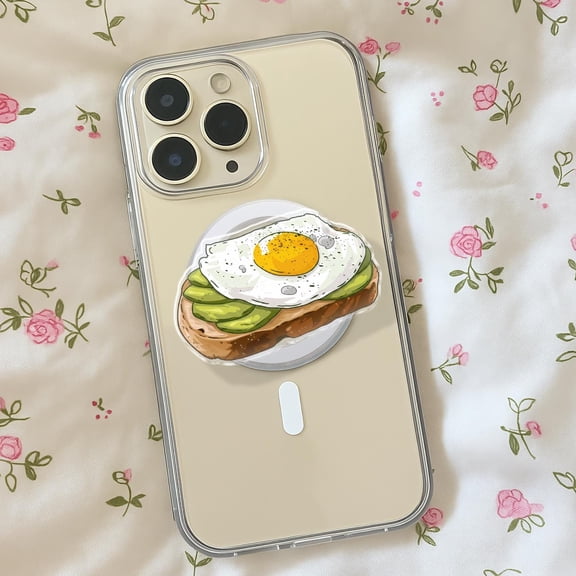 Avocado Egg Toast Phone Grip, Aesthetic Foodie Phone Holder, Cute Brunch Lover Gift, Realistic Healthy Breakfast Mobile Phone Stand