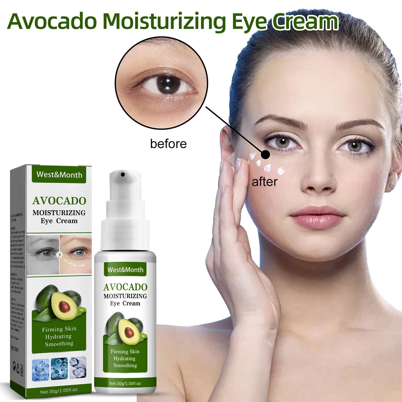 Avocado Eye Cream 30g, Elastic Swelling, Dark Circles Under The Eyes, Anti Wrinkle