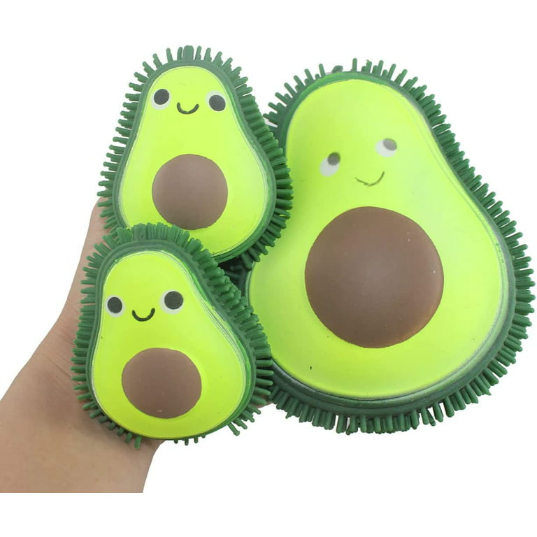 Avocado Family - Set of 3 Puffer Fruit Air- Filled Squeeze Stress