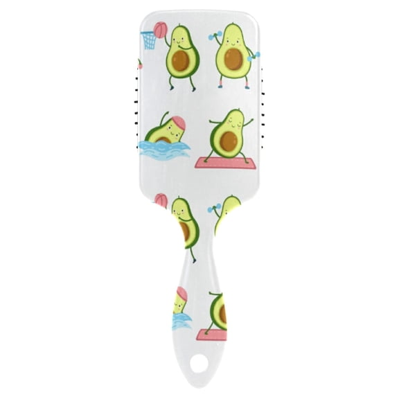 Avocado Fitness Fruits Athlete Workout Swimming Yoga Training Air Cushion Comb Hairbrush Prevent static Snag Tangle for Women Ladies Detaining Separating Shaping Wavy Curly Straight Hair