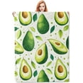 thumbnail image 1 of Avocado Fleece Blanket Gifts for Kids and Adults, Fun Fruit Cozy Throw Blankets, Soft Warm Plush Avocado Blanket with Green Leaf Patterns for Home Decor, 40x50 Inches, 1 of 5