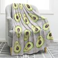 thumbnail image 1 of Avocado Fruit Blanket Cute Jumping Avocado Print Gifts for Women Kids Girls Home Bedroom Living Room Decor Soft Cozy Lightweight Throw Blankets 60"x80", 1 of 6