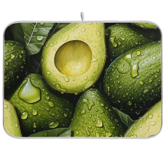Avocado Fruit Dish Drying Mat Microfiber Kitchen Pad Large Counter Absorbent Dish Mats Drainer Rack 16"x18"