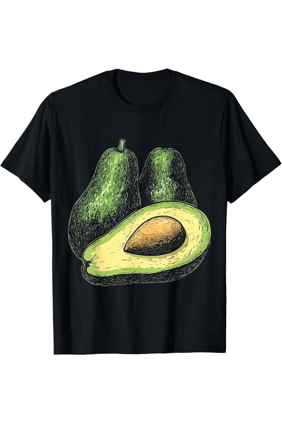 Avocado Fruit Motif Illustration Avocado T-ShirtPure cotton short-sleeved shirts for both men and women