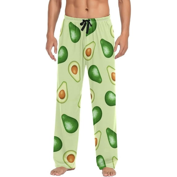 Avocado Fruit On Green Mens Pajama Pants Sleepwear Lounge Men's Pajama Bottoms Gift for Family Friends