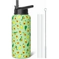 thumbnail image 1 of Avocado Gifts 32oz Sport Water Bottle with Flip Straw & Spout Lid, Sage Green Stainless Steel Insulated Gym Water Bottle, Fruit Lover Gifts for Women Men (1 PC), 1 of 6