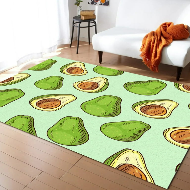 Avocado Green Core Living Room Carpet Coffee Table Floor Mat Study 