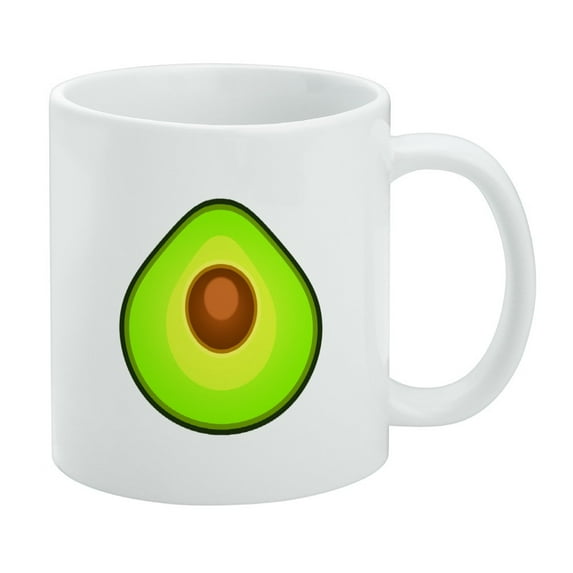 Avocado Green Fruit with Pit White Mug