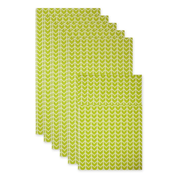 Avocado Green Herringbone Print Fridge Fabric Liner 12x24 (Set of 6)