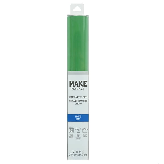 Avocado Green Matte Heat Transfer Vinyl by Make Market – 12" x 24" Rolls for Iron-On Apparel & Accessories - Compatible with Most Cutting Machines - Lead & Phthalate Free - 12 Pack