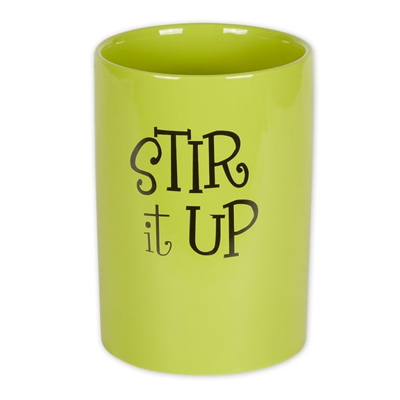 Avocado Green Stir It Up Ceramic Utensil Holder 5.25 x 7.5