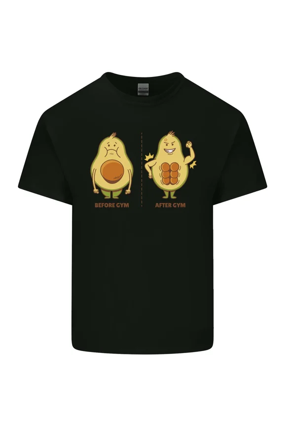 Avocado Gym Funny Fitness Training Healthy Eating Aesthetic Graphic Unisex T-Shirt Y1259, Up to Size 5XL