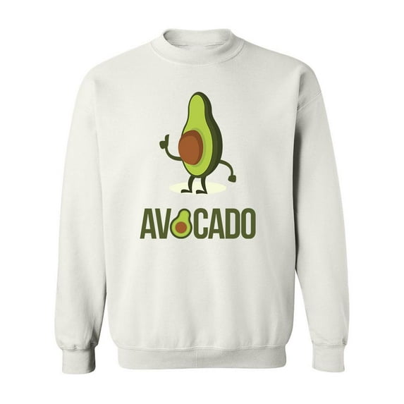 Avocado Half Cartoon Character Sweatshirt Men -Image by Shutterstock, Male Small