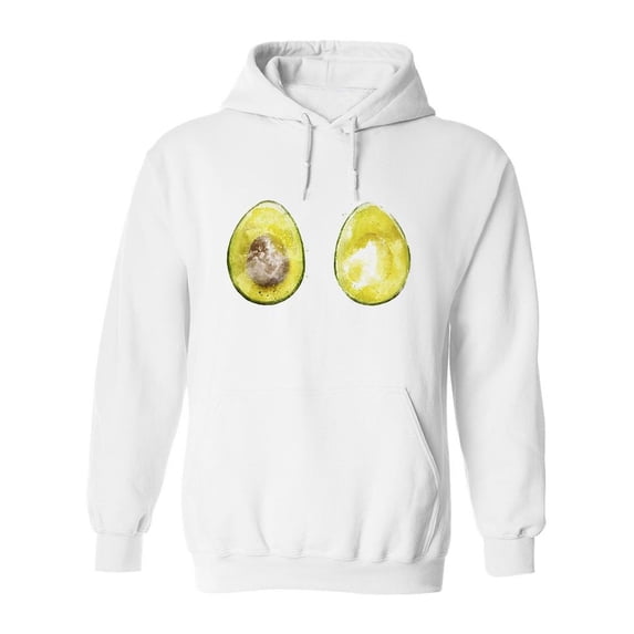 Avocado Halves Grunge Style Hoodie Men -Image by Shutterstock, Male Medium