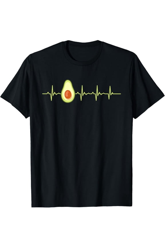 Avocado Heartbeat Avocado in Place of Heartbeat Line Graphic Unisex Tshirt Unisex Tee