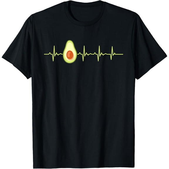Avocado Heartbeat Funny EKG Vegan Best Gift Men Women Kids T-Shirt