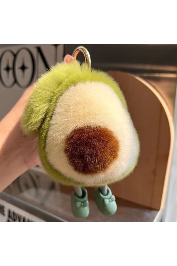 Avocado Keychain, Cute Miniature Avocado Pendant with Key Ring, Durable Alloy and Enamel Accessory for Keys, Bags, and Zippers