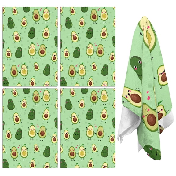 Avocado Kitchen Towels Set of 2,Ultra Absorbent & Fast Drying Farmhouse Dish Towels 18x26 Inch,Decorative Hand Towels for Kitchen,Bathroom,Cooking,Baking,Housewarming Gift.