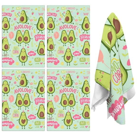 Avocado Kitchen Towels Set of 2,Ultra Absorbent & Fast Drying Farmhouse Dish Towels 18x26 Inch,Decorative Hand Towels for Kitchen,Bathroom,Cooking,Baking,Housewarming Gift.