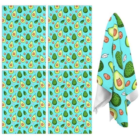 Avocado Kitchen Towels Set of 2,Ultra Absorbent & Fast Drying Farmhouse Dish Towels 18x26 Inch,Decorative Hand Towels for Kitchen,Bathroom,Cooking,Baking,Housewarming Gift.