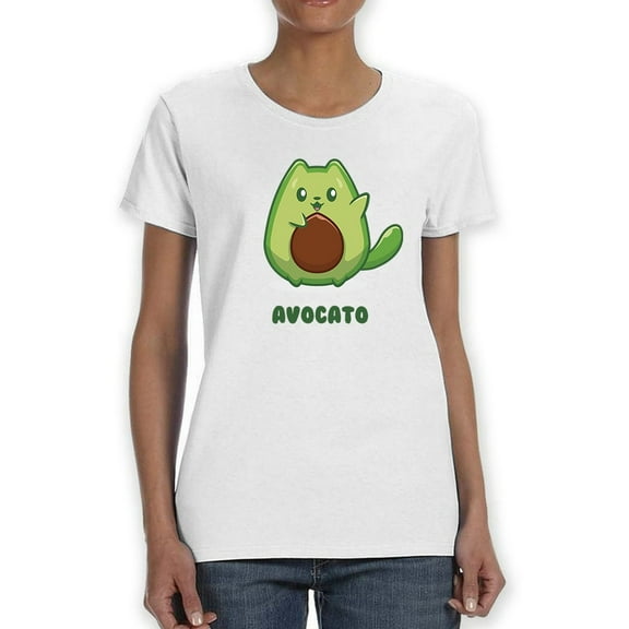 Avocado Kitten T-Shirt Women -Smartprints Designs, Female Large