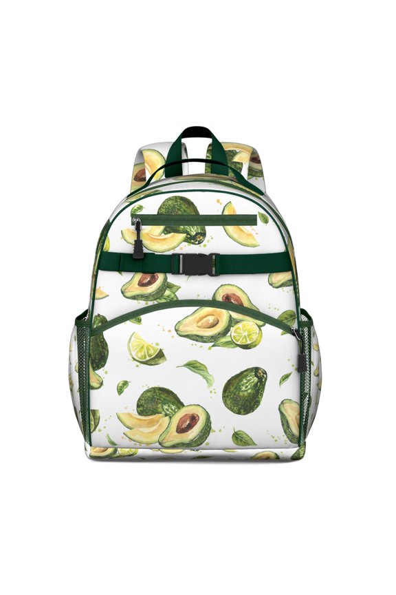 Avocado Lover Art Backpack - Adjustable Waterproof Travel Bag with Breathable Back Panel & Multiple Organization Pockets