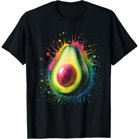 Avocado Men Woman Colorful Watercolor Avocado T-ShirtPure cotton short-sleeved shirts for both men and women