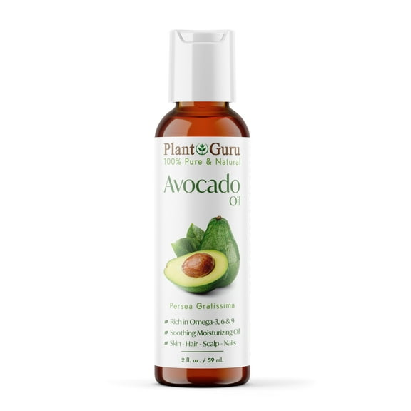 Avocado Oil 2 oz Cold Pressed Carrier 100% Pure Natural Skin, Face, and Hair Growth Moisturizer. Perfect For DYI Creams, Lotions, Lip balm and Soap Making.